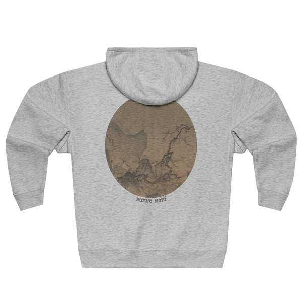 Viewing plum blossoms by moonlight Unisex Premium Full Zip Hoodie