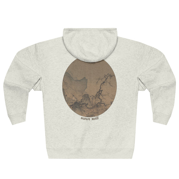 Viewing plum blossoms by moonlight Unisex Premium Full Zip Hoodie