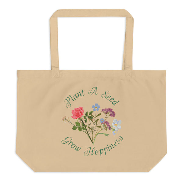 Plant Happiness - Large organic tote bag